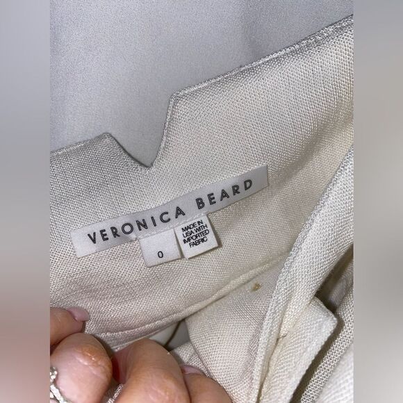 NWT Veronica Beard Alicia High-Rise Shorts Off White Sz 0 retail $ 348.00 - Picture 7 of 12